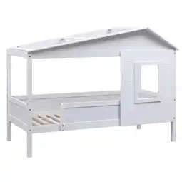 Netto Marken-Discount CLP Kinderbett Tessa Aus Kiefernholz I Himmelbett Mit Fenster I Hausbett Mit Rausfallschutz Angebot