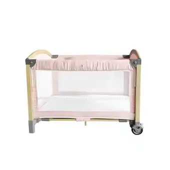 Netto Marken-Discount Kikkaboo Reisebett Laufstall Tender 2 Ebenen seitliche Öffnung 2 Räder Bremsen rosa Angebot