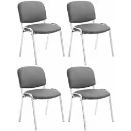 Netto Marken-Discount CLP 4er Set Stühle Ken Chrom Kunstleder I Gepolsterte Sitze I Stapelbar Angebot