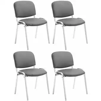 Netto Marken-Discount CLP 4er Set Stühle Ken Chrom Kunstleder I Gepolsterte Sitze I Stapelbar Angebot