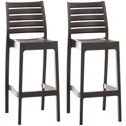 Netto Marken-Discount CLP 2er Set Outdoor-Barhocker Ares Mit Fußstütze I Stapelbare Tresenhocker In Rattan-Optik Angebot
