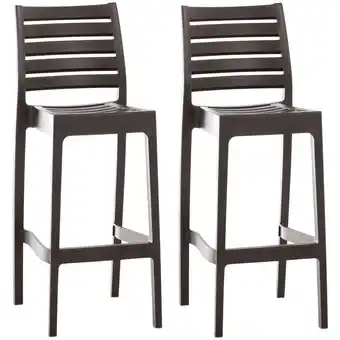 Netto Marken-Discount CLP 2er Set Outdoor-Barhocker Ares Mit Fußstütze I Stapelbare Tresenhocker In Rattan-Optik Angebot