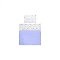 Netto Marken-Discount Lorelli Baby-Bettwäsche 7-teiliges Set First Dreams Decke Kissen Laken Himmel blau-weiß Angebot
