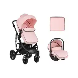 Netto Marken-Discount Kikkaboo Kombikinderwagen 3 in 1 Beloved Babywanne Autositz Wickeltasche faltbar pink Angebot