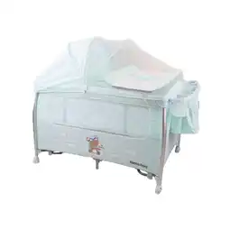 Netto Marken-Discount Kikkaboo Reisebett Dreamy Bear, 2 Ebenen, Matratze, Wickelauflage, Wippfunktion grün Angebot