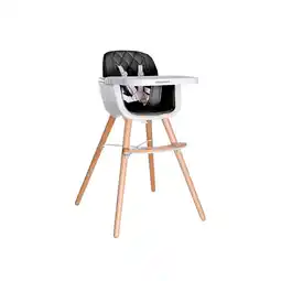 Netto Marken-Discount Kikkaboo, Kinderhochstuhl 2 in 1 Woody, Kinderstuhl, Tisch verstellbar, Gurt schwarz Angebot