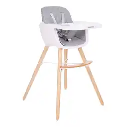 Netto Marken-Discount Kikkaboo, Kinderhochstuhl 2 in 1 Woody, Kinderstuhl, Tisch verstellbar, Gurt grau Angebot