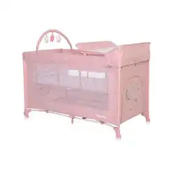 Netto Marken-Discount Lorelli Reisebett Noemi 2 Ebenen, Wickelauflage, Spielbogen, Tragetasche, Räder pink Angebot