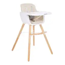 Netto Marken-Discount Kikkaboo, Kinderhochstuhl 2 in 1 Woody, Kinderstuhl, Tisch verstellbar, Gurt beige Angebot