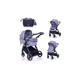 Netto Marken-Discount Lorelli Kombikinderwagen 2 in 1 Adria, Aluminiumrahmen, Wickeltasche, Adapter grau Angebot