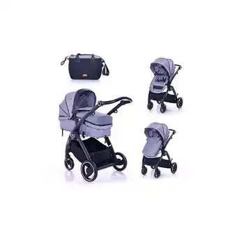 Netto Marken-Discount Lorelli Kombikinderwagen 2 in 1 Adria, Aluminiumrahmen, Wickeltasche, Adapter grau Angebot