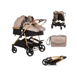 Netto Marken-Discount Chipolino Geschwisterkinderwagen Duo Smart klappbar umbaubar verstellbar Fußsack beige/braun Angebot