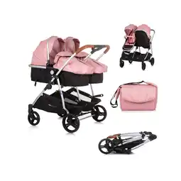 Netto Marken-Discount Chipolino Geschwisterkinderwagen Duo Smart klappbar umbaubar verstellbar Fußsack rosa Angebot