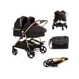 Netto Marken-Discount Chipolino Geschwisterkinderwagen Duo Smart klappbar umbaubar verstellbar Fußsack schwarz gemustert Angebot