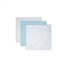 Netto Marken-Discount Lorelli Wickeldecke, Babydecke Trio, Größe 80 x 80 cm, 3er Set, 100% Baumwolle blau Angebot