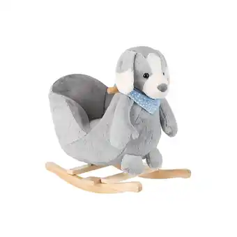 Netto Marken-Discount Kikkaboo Schaukeltier Puppy mit Sitz, Rückenlehne, Kufen, Holzgriffe, Fußstützen grau Angebot