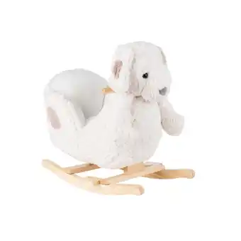 Netto Marken-Discount Kikkaboo Schaukeltier Puppy mit Sitz, Rückenlehne, Kufen, Holzgriffe, Fußstützen weiß Angebot