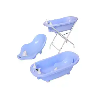 Netto Marken-Discount Lorelli Babybadewannen-Set Babybadewanne 88 cm Badesitz Badewannenständer Ablauf blau Angebot