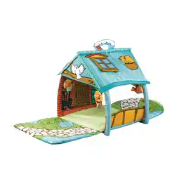 Netto Marken-Discount Kikkaboo Spielbogen Casa Bebe Krabbeldecke kleines Haus hängende Tiere Griff blau Angebot