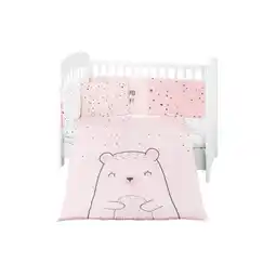 Netto Marken-Discount Kikkaboo Babybettwäsche Bär 6-tlg. Decke 135 x 95 Kissen 45 x 35 Laken 120 x 60 rosa Angebot