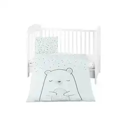 Netto Marken-Discount Kikkaboo Kinderbettwäsche Bär 5-teilig Decke 135 x 95 cm Kissen 45 x 35 cm Laken grün Angebot