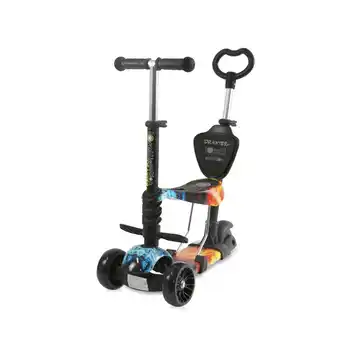 Netto Marken-Discount Lorelli Kinderroller Draxter Plus 3 in 1 Schiebestange, Sitz, Vorderräder LED schwarz Angebot