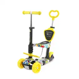 Netto Marken-Discount Lorelli Kinderroller Draxter Plus 3 in 1 Schiebestange, Sitz, Vorderräder LED gelb Angebot
