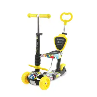 Netto Marken-Discount Lorelli Kinderroller Draxter Plus 3 in 1 Schiebestange, Sitz, Vorderräder LED gelb Angebot