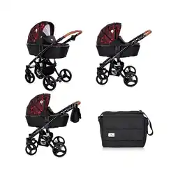 Netto Marken-Discount Lorelli Kombikinderwagen Rimini 2 in 1 Tragewanne Sportsitz Wickeltasche faltbar rot-schwarz Angebot