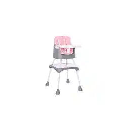 Netto Marken-Discount Lorelli Kinderhochstuhl Trick 3 in 1 Kinderstuhl, Tisch, umbaubar, klappbar Gurt rosa Angebot