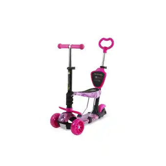 Netto Marken-Discount Lorelli Kinderroller Draxter Plus 3 in 1 Schiebestange, Sitz, Vorderräder LED pink Angebot