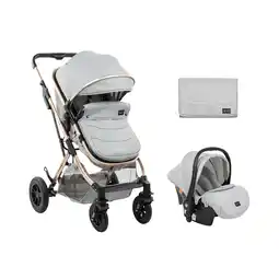 Netto Marken-Discount Kikkaboo Kombikinderwagen Kaia 3 in 1 Autositz, Adapter, Babywanne, Sportsitz hellgrau Angebot