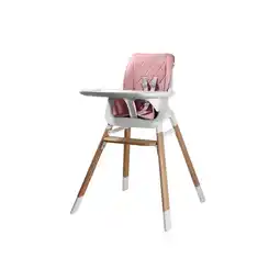Netto Marken-Discount Kikkaboo Hochstuhl 2 in 1 Modo Kinderstuhl Holz, Gurt, Fußstütze verstellbar rosa Angebot