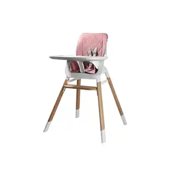Netto Marken-Discount Kikkaboo Hochstuhl 2 in 1 Modo Kinderstuhl Holz, Gurt, Fußstütze verstellbar rosa Angebot