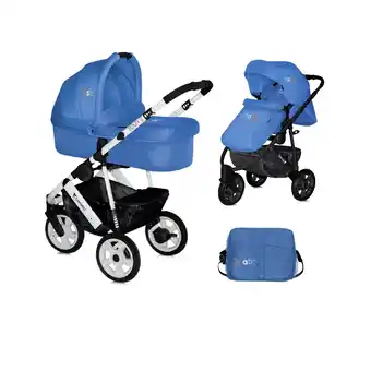 Netto Marken-Discount Lorelli Kinderwagen 2 in 1 Monza, Luftreifen, Wickeltasche, Babywanne, Sportsitz blau Angebot