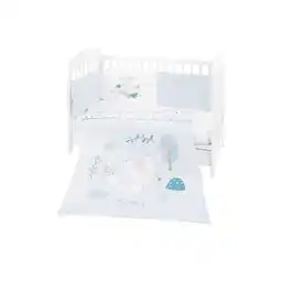 Netto Marken-Discount Kikkaboo Bettwäsche 4-teilig Decke 135 x 95 cm, Bezug, Nestchen Bett 140 x 70 cm blau Angebot