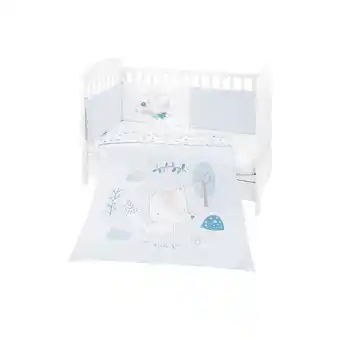 Netto Marken-Discount Kikkaboo Bettwäsche 4-teilig Decke 135 x 95 cm, Bezug, Nestchen Bett 140 x 70 cm blau Angebot