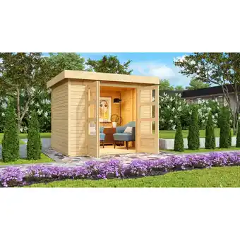 Netto Marken-Discount Karibu Gartenhaus Calabar 3 SET naturbelassen mit Boden und Dachfolie Angebot