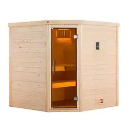 Netto Marken-Discount weka Premium Massivholz-Sauna TURKU Eck Gr. 2 Sparset 7,5 kW OS inkl. digitaler Steuerung, Glastür Angebot