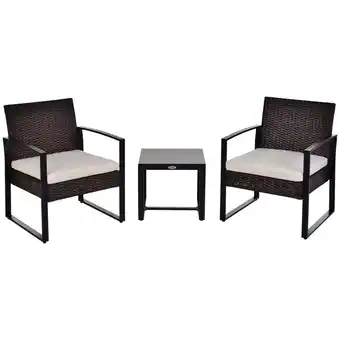 Netto Marken-Discount Outsunny Gartenmöbel-Set PE Polyrattan, Metall, Polyester Angebot