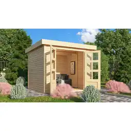 Netto Marken-Discount Karibu Gartenhaus Calabar 2 SET naturbelassen mit Boden, Dachbahn Angebot