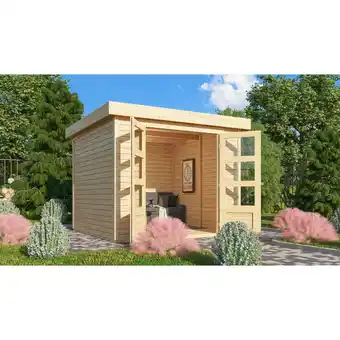 Netto Marken-Discount Karibu Gartenhaus Calabar 2 SET naturbelassen mit Boden, Dachbahn Angebot
