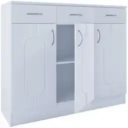 Netto Marken-Discount VCM Holz Kommode Sideboard mit Drehtüren und Schubladen Maße ca. H. 89 x B. 105 x T. 36 cm - Balia Angebot