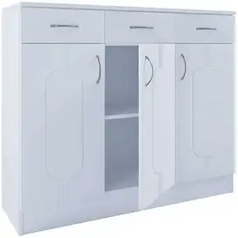 Netto Marken-Discount VCM Holz Kommode Sideboard mit Drehtüren und Schubladen Maße ca. H. 89 x B. 105 x T. 36 cm - Balia Angebot