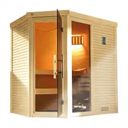 Netto Marken-Discount weka Design-Sauna CUBILIS Gr. 2 Sparset 7,5 kW OS inkl. digitaler Steuerung, Glastür und Fenster Angebot