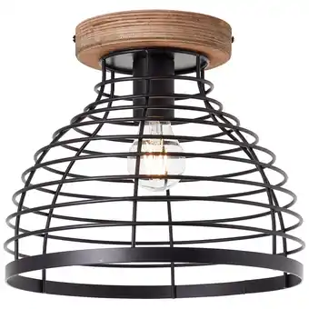 Netto Marken-Discount Brilliant Avia Deckenleuchte 30cm schwarz/holz, Metall/Holz, 1x A60, , 52 W Angebot
