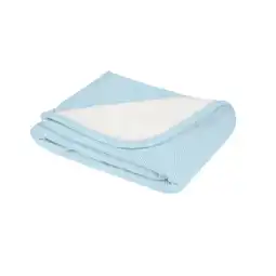 Netto Marken-Discount Kikkaboo Babydecke gestrickt Dream big 100 x 75 cm, Schmusedecke, 100% Baumwolle hellblau Angebot