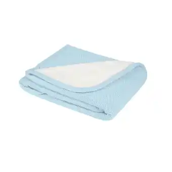Netto Marken-Discount Kikkaboo Babydecke gestrickt Dream big 100 x 75 cm, Schmusedecke, 100% Baumwolle hellblau Angebot