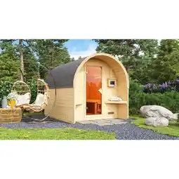 Netto Marken-Discount Karibu Fasshaus lfe SET naturbelassen mit Ofen 9 kW ext. Strg., Kabel, Dachfolie Angebot