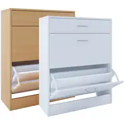Netto Marken-Discount VCM Holz Regal Kipper Schuhregal Schuhschrank Schuhkipper 2 Klappen Ablage Balia Angebot